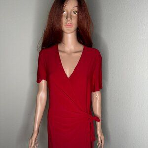 Anne Klein Elegant Red Wrap Dress